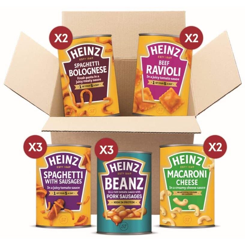 Heinz Quick Meals Variety Bundle, Beans and Pasta 400 g, 12 Cans